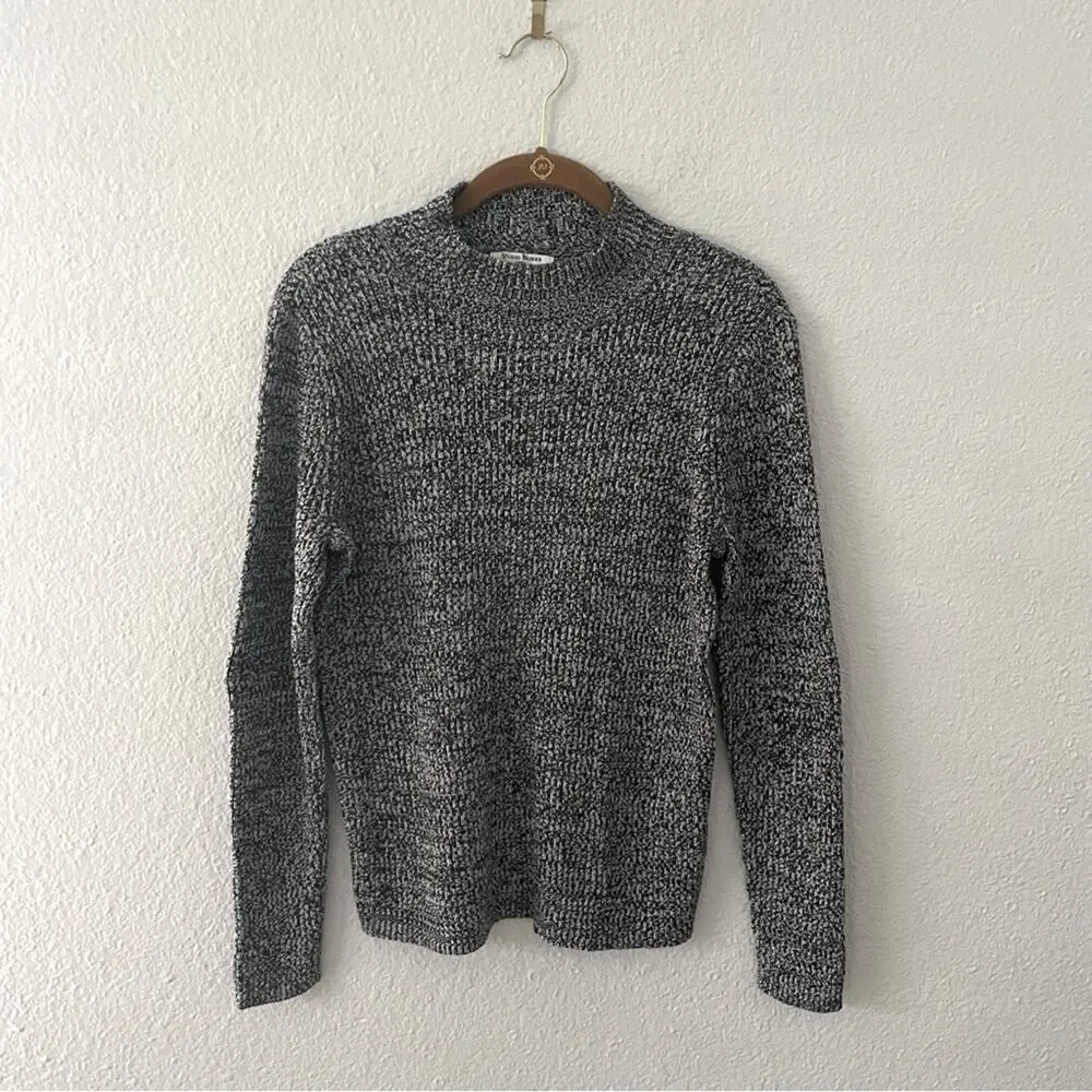 Vintage Black Heather Mockneck Sweater